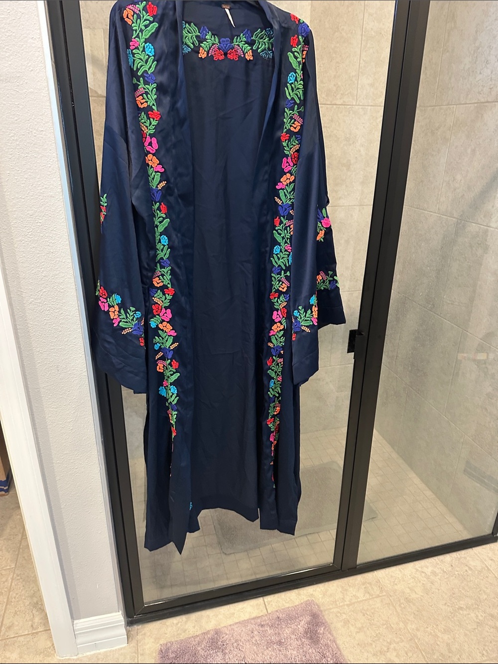 Tommy Bahama Navy Floral Embroidered Kimono
